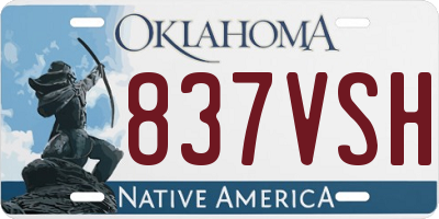 OK license plate 837VSH