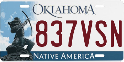 OK license plate 837VSN