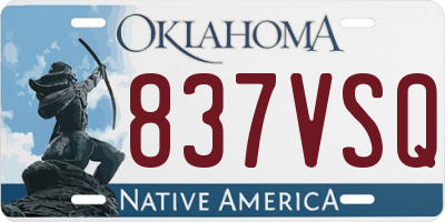 OK license plate 837VSQ