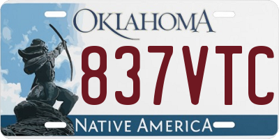 OK license plate 837VTC