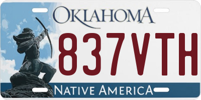 OK license plate 837VTH