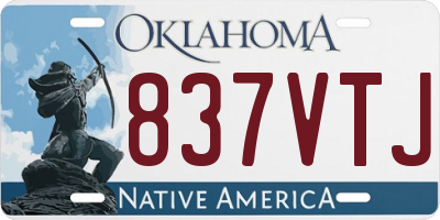 OK license plate 837VTJ