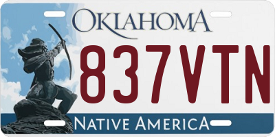 OK license plate 837VTN