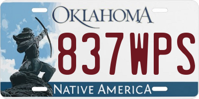 OK license plate 837WPS