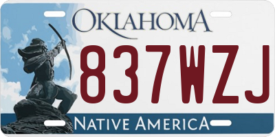 OK license plate 837WZJ