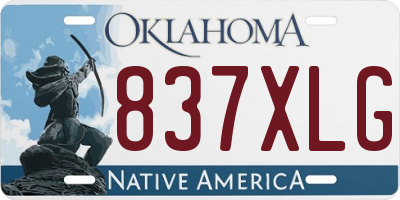 OK license plate 837XLG