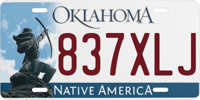 OK license plate 837XLJ