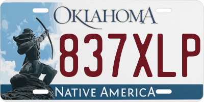 OK license plate 837XLP