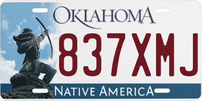 OK license plate 837XMJ