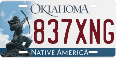 OK license plate 837XNG