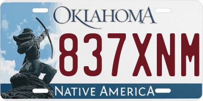 OK license plate 837XNM