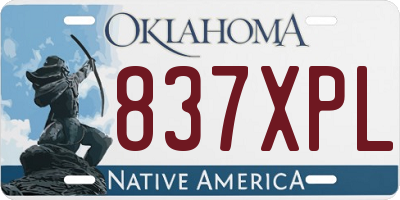 OK license plate 837XPL