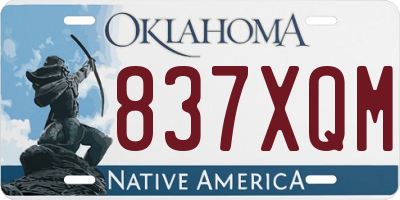 OK license plate 837XQM
