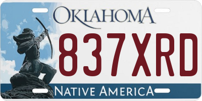 OK license plate 837XRD