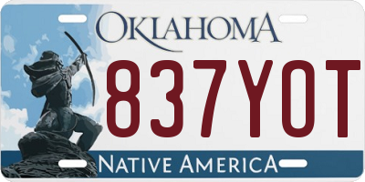 OK license plate 837YOT