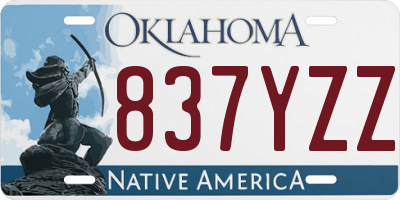 OK license plate 837YZZ