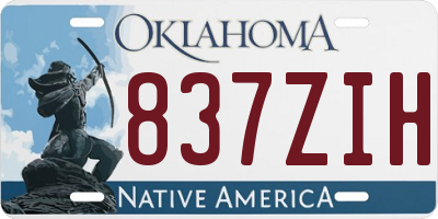 OK license plate 837ZIH