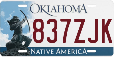OK license plate 837ZJK