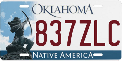 OK license plate 837ZLC