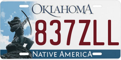 OK license plate 837ZLL