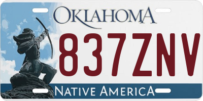 OK license plate 837ZNV