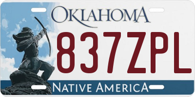 OK license plate 837ZPL