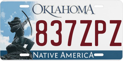 OK license plate 837ZPZ