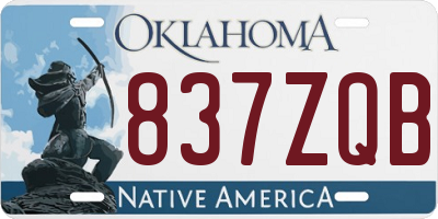 OK license plate 837ZQB