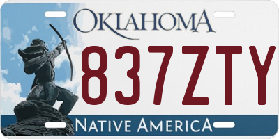 OK license plate 837ZTY