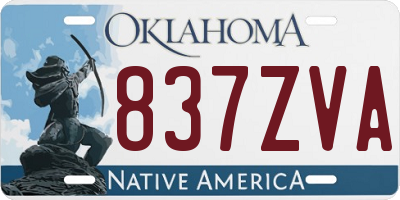 OK license plate 837ZVA