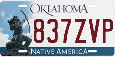 OK license plate 837ZVP