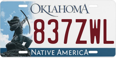 OK license plate 837ZWL