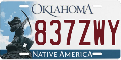 OK license plate 837ZWY