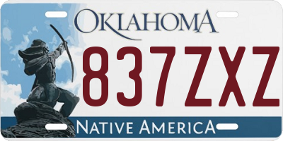 OK license plate 837ZXZ