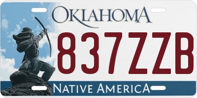 OK license plate 837ZZB