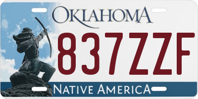 OK license plate 837ZZF