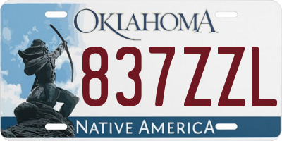 OK license plate 837ZZL