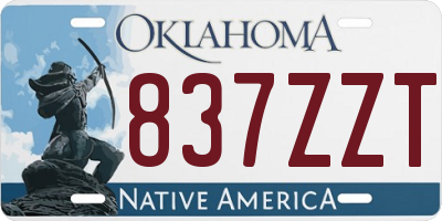 OK license plate 837ZZT
