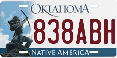 OK license plate 838ABH
