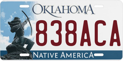OK license plate 838ACA