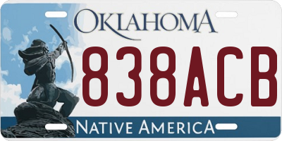 OK license plate 838ACB