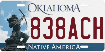 OK license plate 838ACH