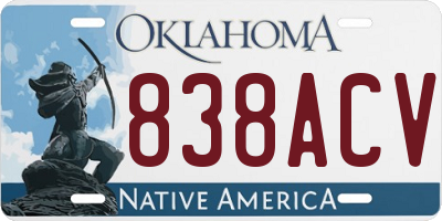 OK license plate 838ACV