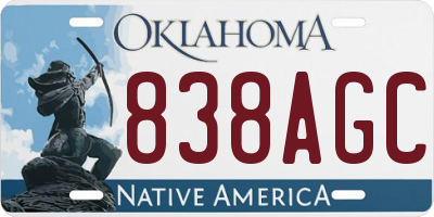 OK license plate 838AGC