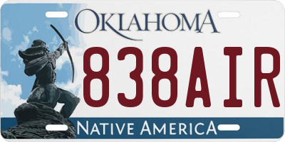 OK license plate 838AIR