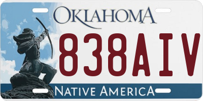 OK license plate 838AIV