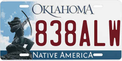 OK license plate 838ALW