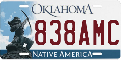 OK license plate 838AMC