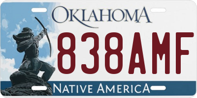 OK license plate 838AMF