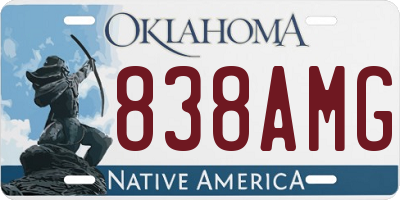 OK license plate 838AMG